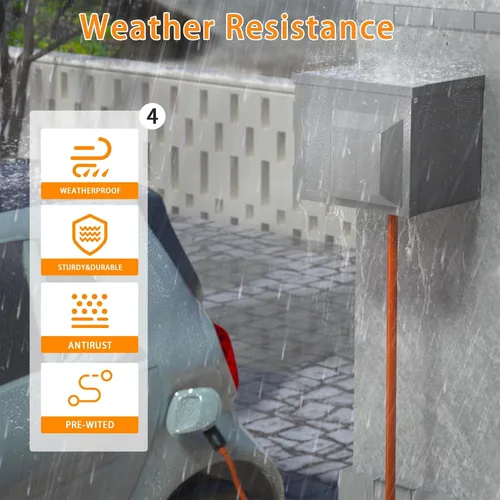 Vista 5 de Caja de toma de corriente de 30 amperios para RV con interruptor, NEMA TT-30R, resistente a la intemperie, eléctrica para exteriores, 125 voltios