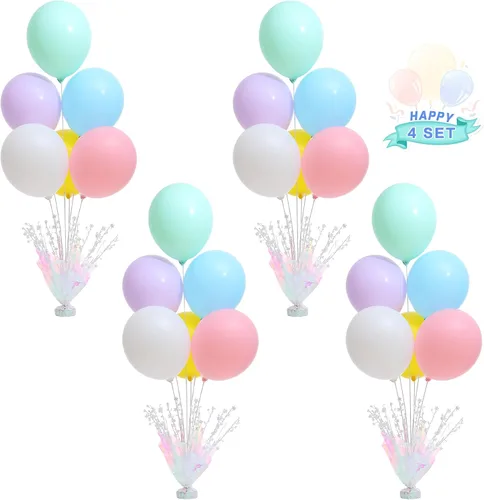 Vista 33 de 2 Juego de Globos de Mesa Negros con Spray de Aluminio para Centro de Mesa con Globos Negros y de Confeti, Kit de Soporte para Decoración de Mesa