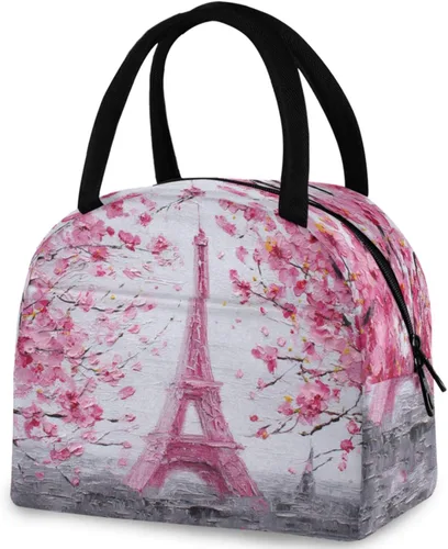 Vista 24 de Bolsa de almuerzo reutilizable para mujer africana con bolsillo frontal con cierre de cremallera aislada, bolsa térmica para el trabajo, picnic
