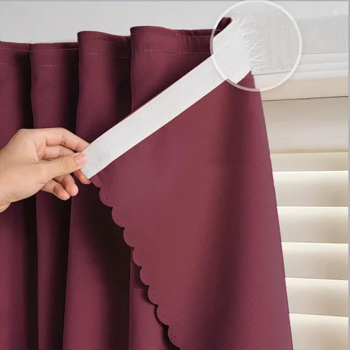 Vista 32 de Cortinas autoadhesivas, sin taladrar, sin varilla, cortinas opacas fáciles de instalar para persianas de ventana, dormitorio