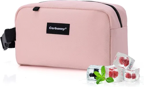 Vista 19 de Bolsa de almuerzo mini enfriadora Cerbonny, bolsa de almuerzo congelable y bolsa de snacks, bolsa aislada para viaje/trabajo/escuela, lonchera mini