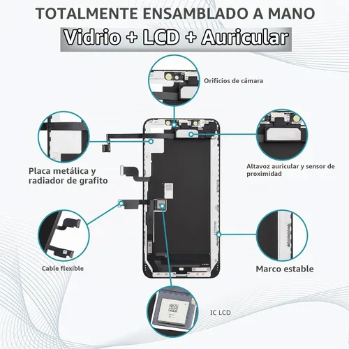 Vista 3 de Reemplazo de pantalla para iPhone Xs Max con altavoz de oído 6.5