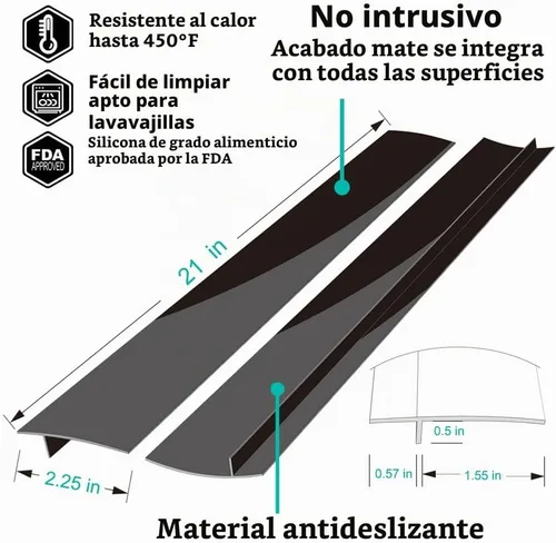 Vista 2 de Cubiertas de hueco para estufa Mofason, relleno de silicona para horno de cocina – Tiras de encimera de 21 pulgadas, protector de hueco fácil