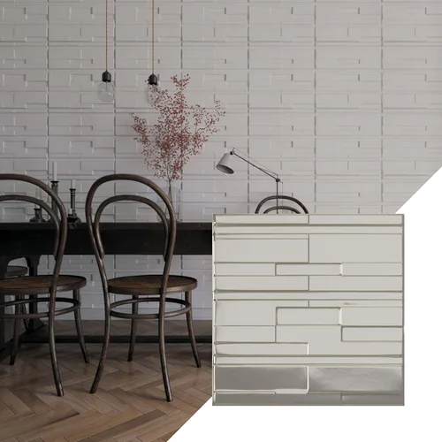 Vista 20 de Ekena Millwork 19 5/8 pulgadas de ancho x 19 5/8 pulgadas de alto, ladrillo desplazado EnduraWall decorativo 3D, cobre envejecido
