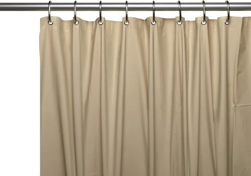 Vista 6 de Cortina de regadera de vinilo de calibre 3 con ojales de metal, de Carnation , PVC, Frosty Clear, 72" x 72