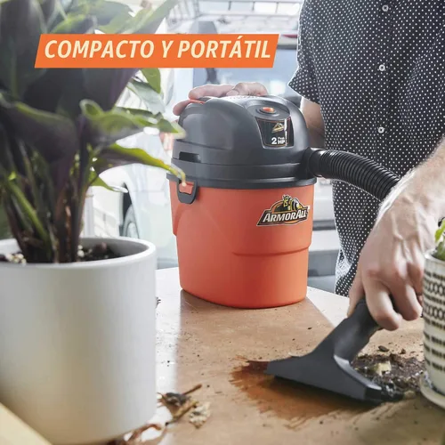 Vista 5 de Armor All® AA155 Aspiradora portátil húmeda/seca de 1.5 galones y 2 HP pico, naranja
