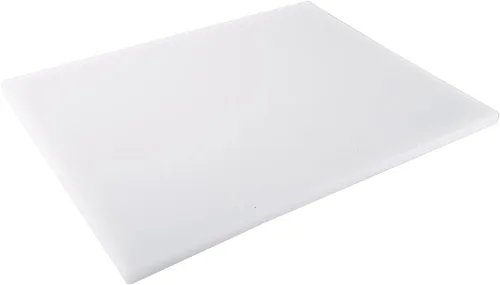 Vista 2 de CAC China CBPH-0610W Tabla de cortar blanca PE 10 "x 6