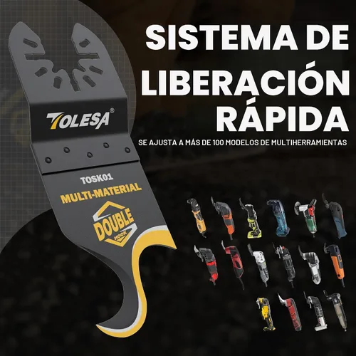 Vista 6 de Cuchilla de gancho para multiherramienta oscilante, 5 piezas de hojas de sierra para multiherramienta para cortar materiales blandos, tejas
