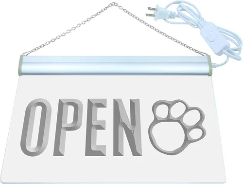 Vista 2 de ADVPRO J792-b - Letrero de luz de neón con estampado de huellas de perro abierto
