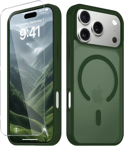Vista 1441 de Funda para Google Pixel 10 Pro XL, cubierta magnética mate, color negro Fit for MagSafe, Screen Protector included, Shockproof Military Grade