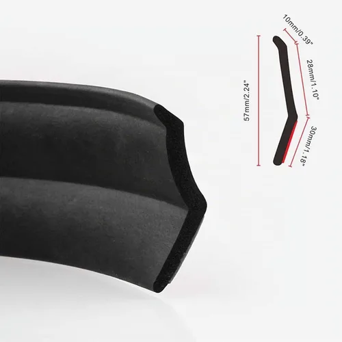 Vista 4 de Alerón universal para parachoques delantero de coche, protector de goma para molduras exteriores (8.2 ft)