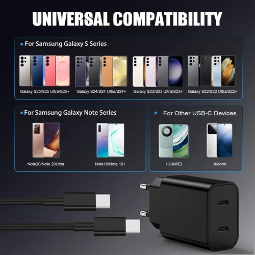 Vista 7 de 45W Super Fast USB C Charger for Galaxy S25+, S25 Ultra, S24+, S24 Ultra, S23+, S23 Ultra, S22, S21, Note20, A54, A53,Z Fold5,Flip5,Fold4,Tab S8