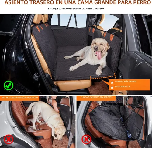 Vista 2 de Extensor de asiento trasero, funda de asiento de perro para asiento trasero, funda de asiento de coche de fondo duro para perros, hamaca para perro
