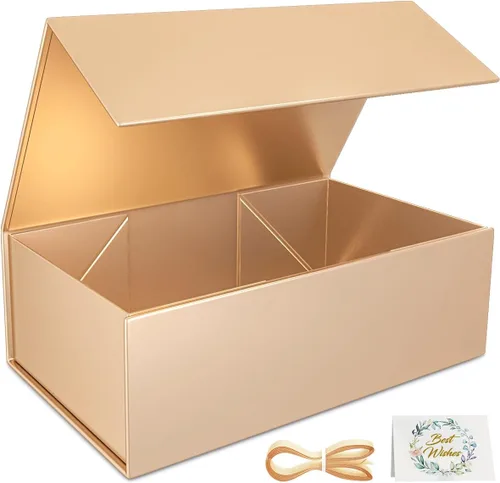 Vista 12 de RYDDOY Caja de Regalo Negra, 9.5x6x3'' Cajas de Regalo para Regalos con Tapas Cierre Magnético Rectangular Plegable para Caja de Propuesta
