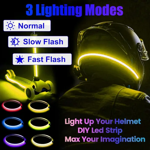 Vista 5 de Ourbest EL - Luz brillante de neón de 3.3 ft – 3 modos de permanencia/flash lento/estroboscópico rápido, kit de luz electrouminiscente para disfraz