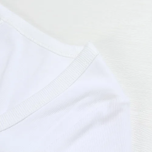 Vista 2 de PALINDA Camiseta básica de verano de manga corta con cuello redondo para mujer