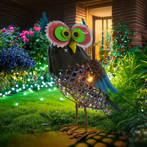 Vista 7 de MUMTOP Luces solares decorativas del búho del metal, prenda impermeable al