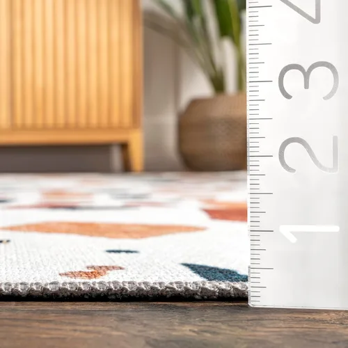 Vista 2 de nuLOOM SpinClean - Alfombra de área lavable a máquina y resistente a las manchas de perfil bajo para sala de estar, dormitorio y comedor, multicolor