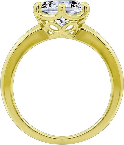 Vista 2 de Sterling Silver Solitaire Ring set with Round Infinite Elements Cubic Zirconia