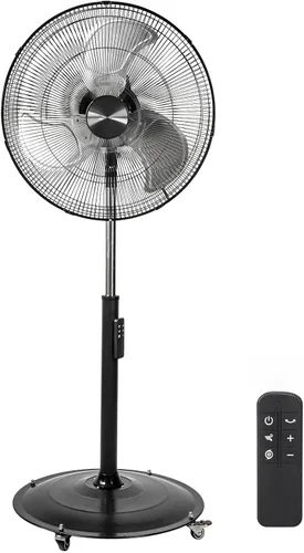 Vista 11 de Ventilador de pedestal con motor de CC de 18 pulgadas, ventilador oscilante de alta velocidad de 4900 CFM, control remoto, ventilador de pie