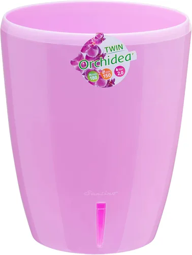 Vista 4 de Santino Macetas de 4.9 Pulgadas ORCHIDEA de Riego Automático para Orquídeas en Grafito - Maceta Decorativa para Sembrar con Excelente Aireación