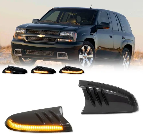 Vista 8 de Para Buick Rainier 2004-2007, Chevrolet Trailblazer GMC Envoy 2002-2009 y Oldsmobile Bravada 2002-2004 Lente ámbar Espejo lateral Luces