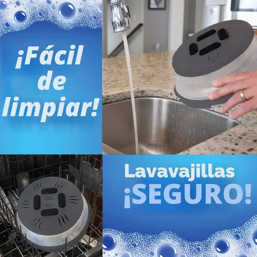 Vista 8 de [Usado] Hover Cover Cubierta magnética plegable contra salpicaduras, tapa transparente de 10 pulgadas para alimentos, sin BPA, protector de placa