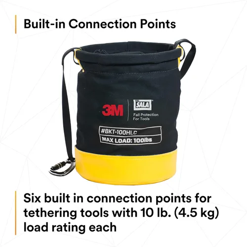 Vista 8 de 3M DBI-SALA - Protección contra caídas para herramientas, 1500133, cubo seguro de lona para control de derrames con 6 puntos de conexión de anillo