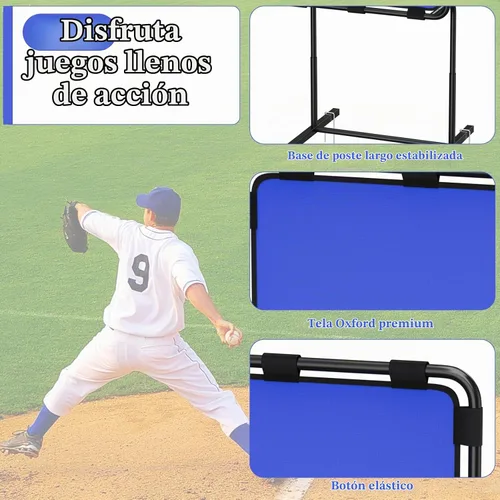 Vista 3 de Béisbol Strike Zone Target para bolas de plástico, altura ajustable, color azul
