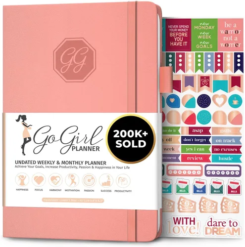 Vista 13 de GoGirl Agenda y organizador para mujer – Agenda semanal tamaño A5, diario de objetivos y agenda para mejorar la gestión del tiempo, la productividad