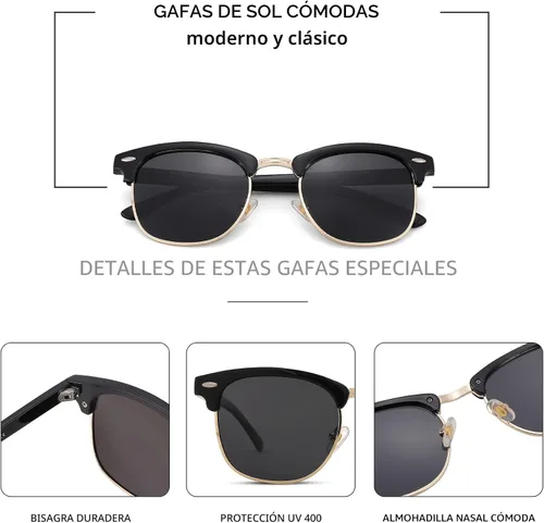 Vista 5 de Pro Acme Gafas de sol polarizadas semi sin montura con protección UV 400 para mujeres y hombres
