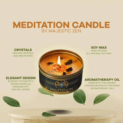 Vista 4 de Velas de meditación con cristales Velas de aromaterapia naturales para relajación y curación Velas de alivio del estrés para yoga, meditación