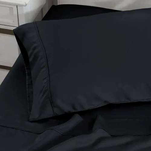 Vista 3 de Superior MO300SDPC SLBK, Fundas de almohada de algodón de 300 hilos con cierre de sobre, estándar, color negro, 2 piezas