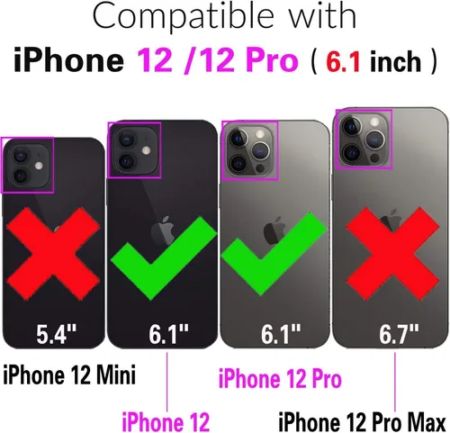 Vista 2 de Asuwish Funda de teléfono para iPhone 12 Pro iPhone12 6.1, híbrida, resistente, a prueba de golpes, protección dura, a prueba de caídas, cuerpo
