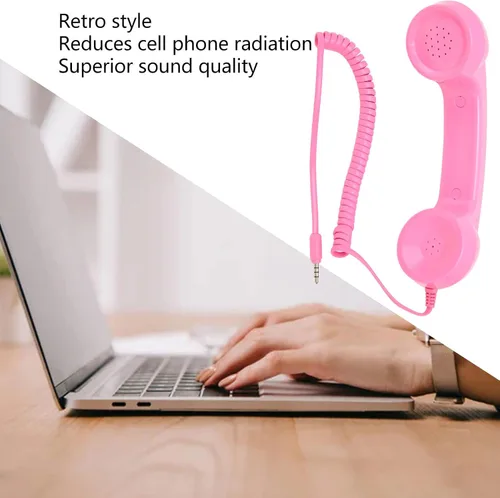 Vista 3 de Teléfono retro de 0.138 in, micrófono para teléfono celular, micrófono para teléfono móvil, receptor de teléfono celular Mini receptor de mano