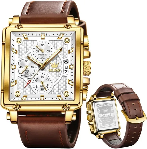 Vista 18 de OLEVS Reloj de Pulsera Elegante para Hombre, Relojes de Correa de Silicona para Hombre, Reloj Cronógrafo Pro Diver de Acero Inoxidable, Reloj