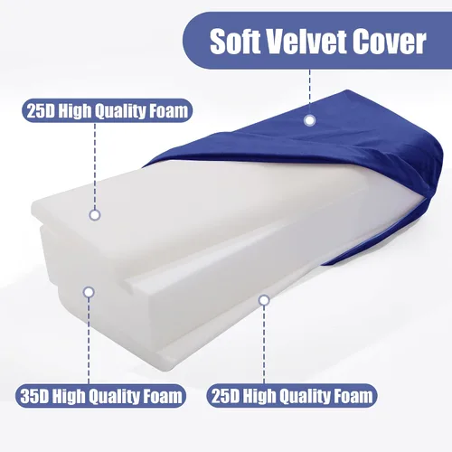 Vista 3 de MABOZOO Almohada de yoga, esponja de triple capa, cojín rectangular de yoga con asa de transporte, almohada de meditación con funda lavable