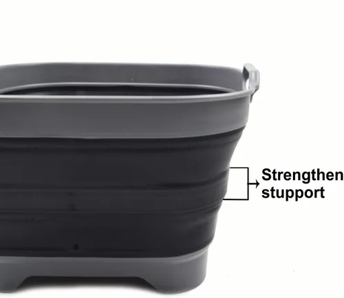 Vista 6 de SAMMART Sartén plegable de 2.64 galones con tapón de drenaje, lavabo plegable, tina portátil para lavar platos, bandeja de almacenamiento de cocina
