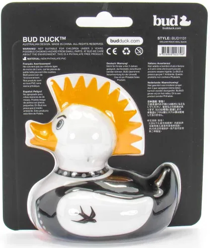Vista 6 de Rock Idol - Juguete de baño de pato de goma de Bud Duck Elegante embalaje de regalo - "Rock the tub of love!" Seguro para niños Coleccionable