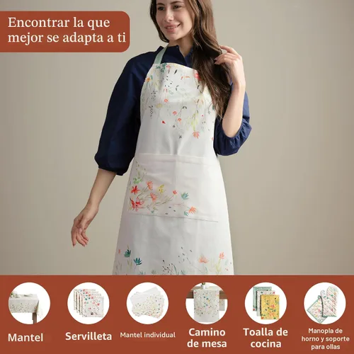 Vista 4 de Maison d' Hermine Delantales para mujer con bolsillo, 100% algodón (27.50 x 31.50 pulgadas)