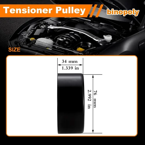 Vista 3 de binopoly 36227 Tensor de correa y polea tensora para Buick Rainier Chevy Trailblazer Chrysler Pacifica GMC Envoy #89059 89811 24576968 4861643AB