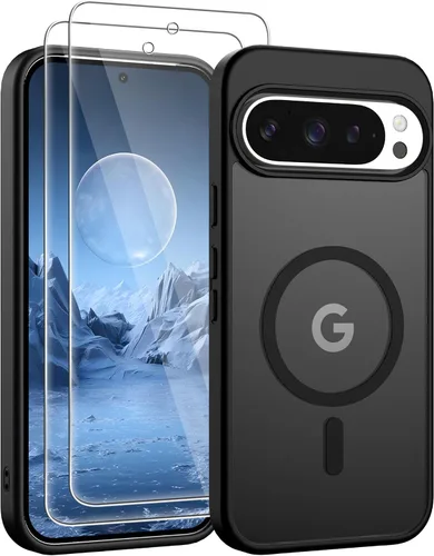 Vista 163 de Gritup Funda para Samsung Galaxy S23 con 2 protectores de pantalla (compatible con MagSafe) (protección de grado militar), delgada, translúcida Negro