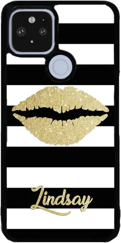 Vista 9 de Golden Gold Lips - Funda de goma negra personalizada compatible con Google Pixel 10, 10 Pro, 10 Pro XL, 9a, 9 Pro, Pixel 9, Pixel 9 Pro XL, 8a, 8
