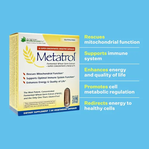 Vista 5 de American BioSciences Metatrol Fermentado Extracto de Germen de Trigo - Apoyo inmunológico y mitocondria para una vitalidad renovada y energía