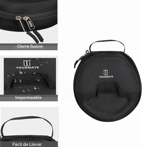 Vista 5 de Estuche rígido de viaje para auriculares inalámbricos Logitech Zone Vibe 100/125, estuche protector de almacenamiento de transporte - Tourmate