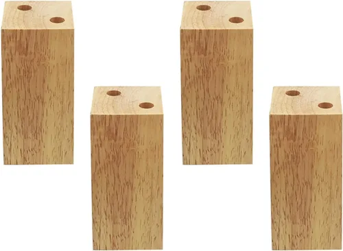 Vista 26 de Muebles de madera maciza de roble con patas elevadas, mesa de sofá y patas de silla, patas de gabinete, patas de bloque de madera, 3