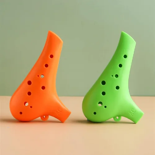 Vista 4 de Aestivate Instrumento Ocarina de plástico Ocarina 12 Agujeros Ocarina Alto C Instrumento Ocarina de 12 Agujeros Instrumento Fácil (naranja)