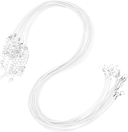 Vista 30 de MECCANIXITY 10 cordones de collar encerado de 18 pulgadas, cadena de collar a granel con cierre de 0.059 in de cuerda de cuero encerado para hacer