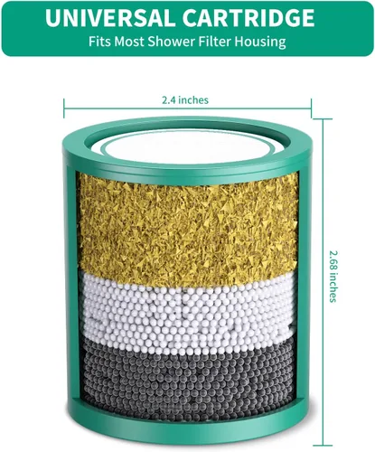 Vista 7 de R7 HD - Paquete de 1 Cartucho de Repuesto Universal de Filtro de Ducha de 33 Etapas - Purificador de Agua Dura que Elimina Cloro, Metales Pesados