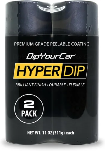 Vista 6 de DipYourCar HyperDip - Pintura pelable para automóvil, paquete de 2 pinturas en aerosol para ruedas, emblemas, espejos y más, color plata de fábrica